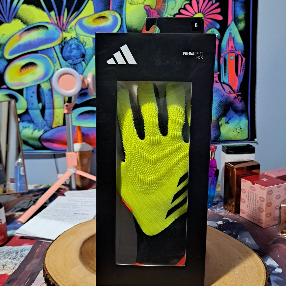 ADIDAS PREDATOR GL PRO GOALKEEPER GLOVES YELLOW/BLACK Size 8